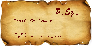 Petul Szulamit névjegykártya